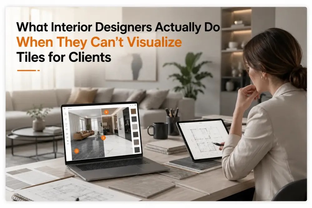 O que os designers de interiores realmente fazem quando não conseguem visualizar os azulejos para os clientes