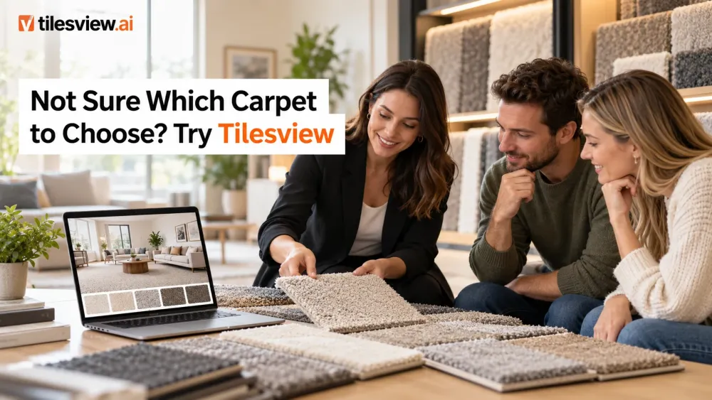 Não tem certeza de qual carpete combina com seu quarto? Experimente o Tilesview